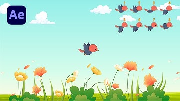 Hand Drawn Flying Bird Animation | Easy After Effects Tutorial #aftereffects #aftereffectstutorial