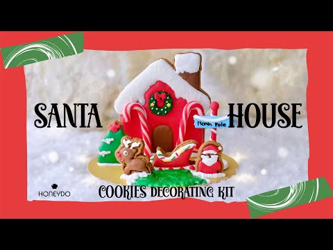 How to Decorate and Assemble Santa House Cookies DIY Kit | Tutorial by Honeydo