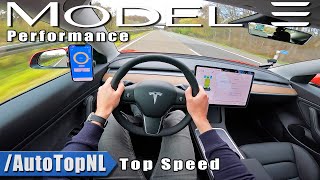 2021 Tesla Model 3 Performance TOP SPEED on AUTOBAHN [NO SPEED LIMIT] by AutoTopNL