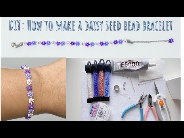 Seed Bead DAISY FLOWER Bracelet and Earrings Tutorial with Step by Step  Instructions Jewellery Set 