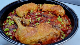 تبسي الباذنجان بالدجاج بدون فرن سهل وسريع-Easy and fast eggplant casserole with chicken ,No oven