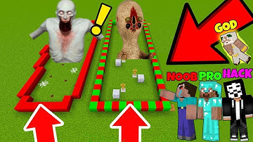 MINECRAFT BATTLE NOOB VS PRO VS HACKER VS GOD CRAFT FUNNY SCP 096 SHY GUY IN MINECRAFT SCP 173