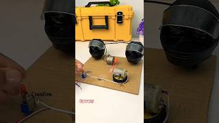 Helmet Look 2 Light Powered by High Speed Motor ⚡ Amazing DIY Generator #shorts #dcmotor #trending