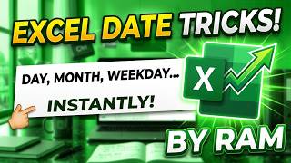 Excel Date Tricks: Get Day, Month, Weekday & Month Name Instantly! #shorts #excel #exceltips