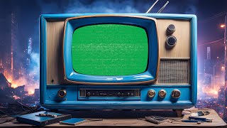 Old Blue Retro Tv Green Screen | 4K | Vintage | Global Kreators