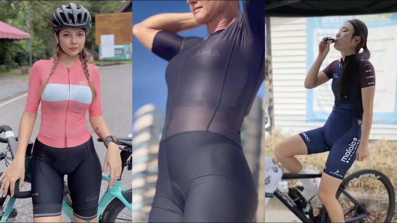 Try On Female Cycling Skin Suits with Spandex Fabrics #51