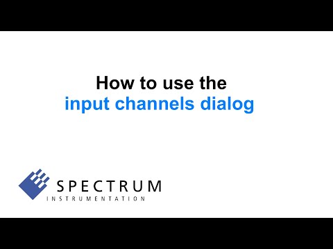 SBench 06 - How to use the input channels dialog