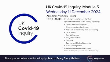 Covid 19 Inquiry - Module 5 Preliminary Hearing - 11 December 2024