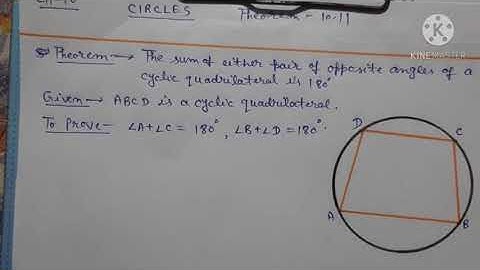 CIRCLES  Theorem  10.11 Class 9th