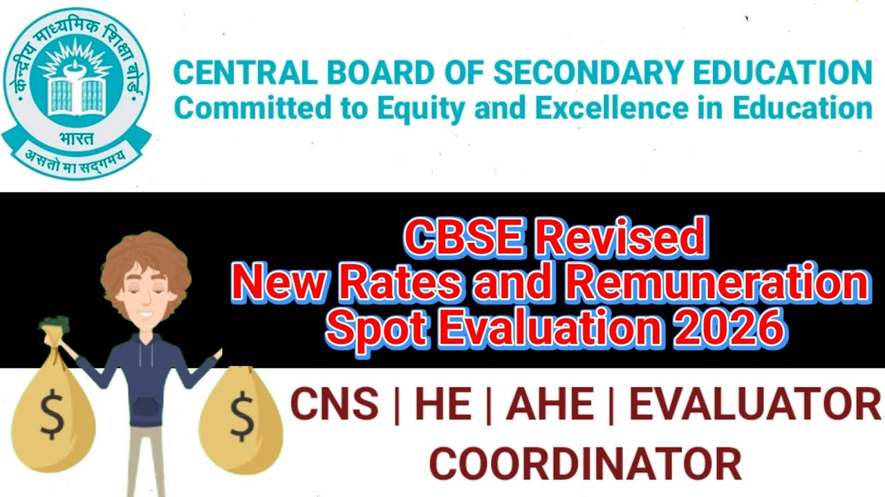 CBSE Rates and Remuneration for Spot Evaluation 2026 