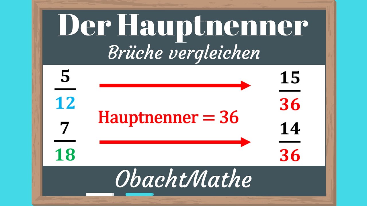 HAUPTNENNER von Brüchen finden | 2 Möglichkeiten (kgV) | ganz einfach erklärt | ObachtMathe