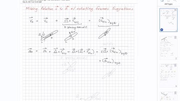 v and a equations for rotating frames