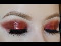 Red glossy eye tutorial  melt cosmetics l badtothebrow