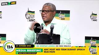 [WATCH LIVE] ANC POST MEDIUM-TERM BUDGET POLICY STATEMENT REACTION