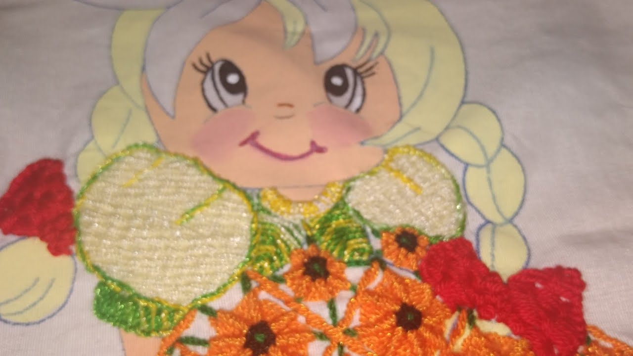 puntada fantacia para blusa y moño de la niña piña