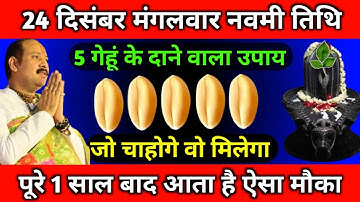 24 दिसंबर मंगलवार नवमी तिथि पर यह 5 गेहूं के दाने वाला उपाय जरूर करें || Pradeep Ji Mishra