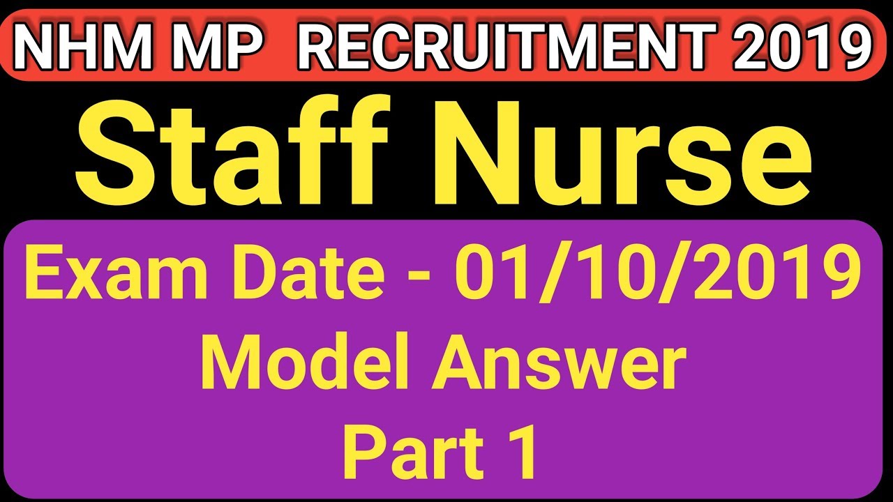 Staff nurse mp nhm exam model paper 2019 part 1