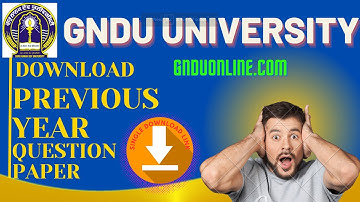 GNDU University Amritsar Punjab Previous Year Question Paper Free Download | GNDUONLINE.COM