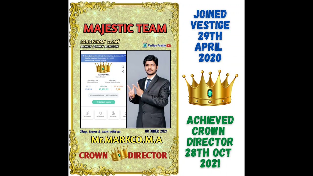 MARKCO CROWN DIRECTOR OF VESTIGE