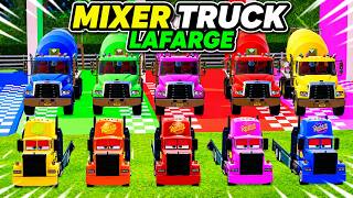TRANSPORTING ALL MIXER TRUCK LAFARGE VEHICLES WITH MACK TRUCKS TRANSPORTER ! FS22 #65