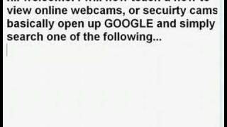 hack/view secuirty  cams or webcams