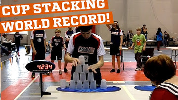New cup stacking world record! (People are Awesome)