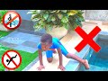 Fun Sisters Show The Safety Rules In The Swimming Pool