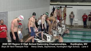 2020 Wv Region 4 High School Swim Championships 50 Yard Freestyle - First Place, New School Record