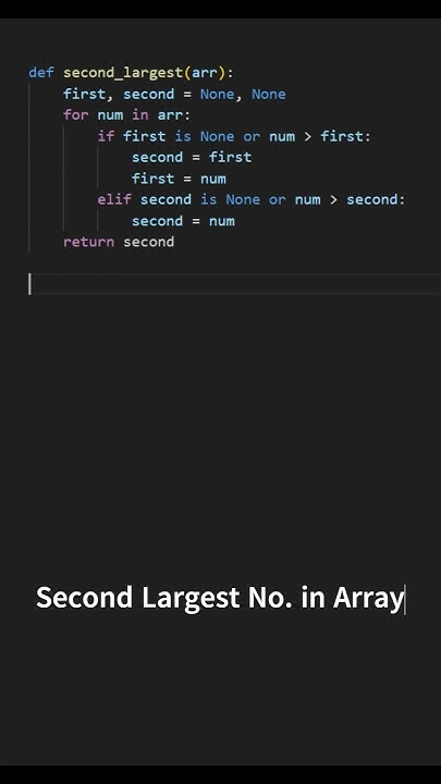 Second Largest Number in Python #python # ...
