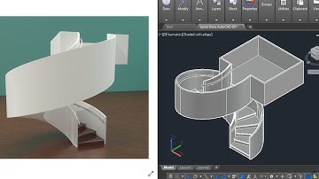 AutoCAD Spiral Staircase Timelapse | 3D Spiral Stairs Design Tutorial