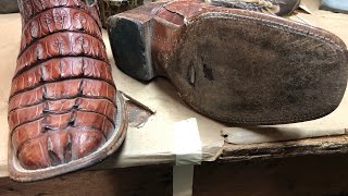 Lucchese Alligator Boots Resole #bootrepair #lucchese #atx #austintexas #texas #texans #texasstate