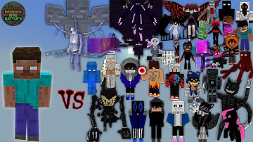 Awakened Herobrine vs Random Op and Broken Bosses | Minecraft Bedrock | Mob Battle 