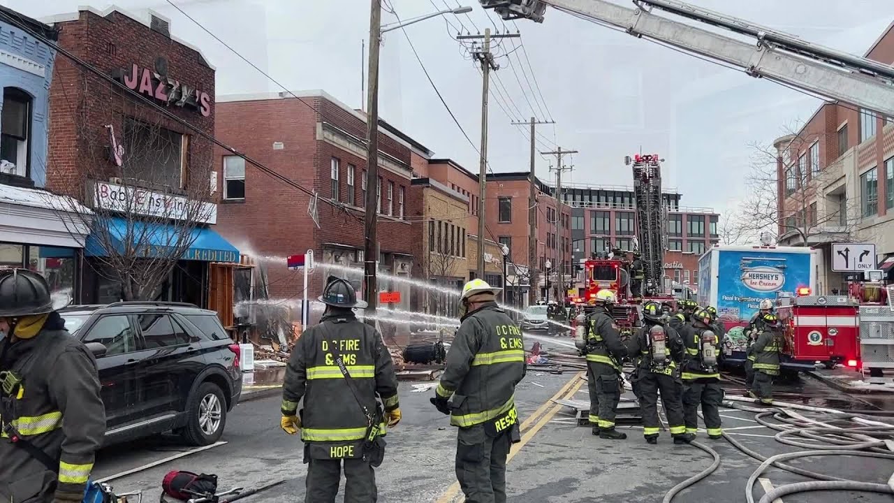 DC Gas Explosion and Building Collapse Crews Working - YouTube