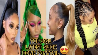 TOP LATEST 2021 SLICK DOWN FLUFFY PONYTAIL, | protective style