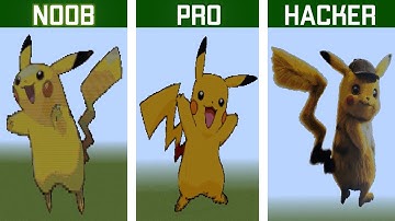 NOOB VS PRO VS HACKER VS GOD PIKACHU Minecraft Pixel Art