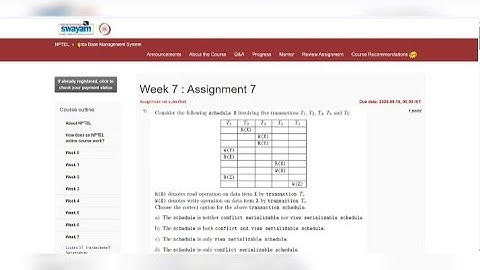 Database Management System (DBMS) – Week 7 Assignment Solutions | NPTEL 2025 