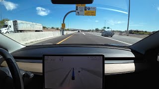 Tesla FSD 12.3.4 goes south around Tempe, Chandler