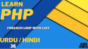 PHP Foreach Loop with List Tutorial in Hindi / Urdu