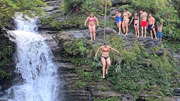 Diving and exploring beautiful waterfalls with angels 🌊🔥 #travel #waterfall