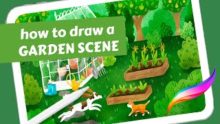 How to Draw a Garden Scene // Scene School