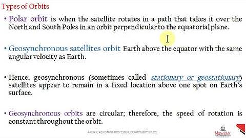EC 404   ADVANCED COMMUNICATION SYSTEMS   MODULE 3   PART 6  TYPES OF ORBITS
