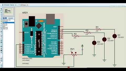Arduino Uno program in proteus and 3 LED blinking and connections 2019