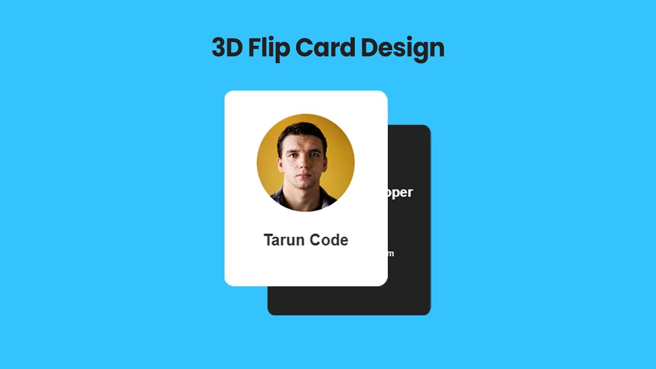 3d flip card using html css - YouTube