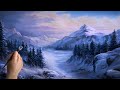 Winter Mountain Pass | Landscape Painting - Paint with Kevin®