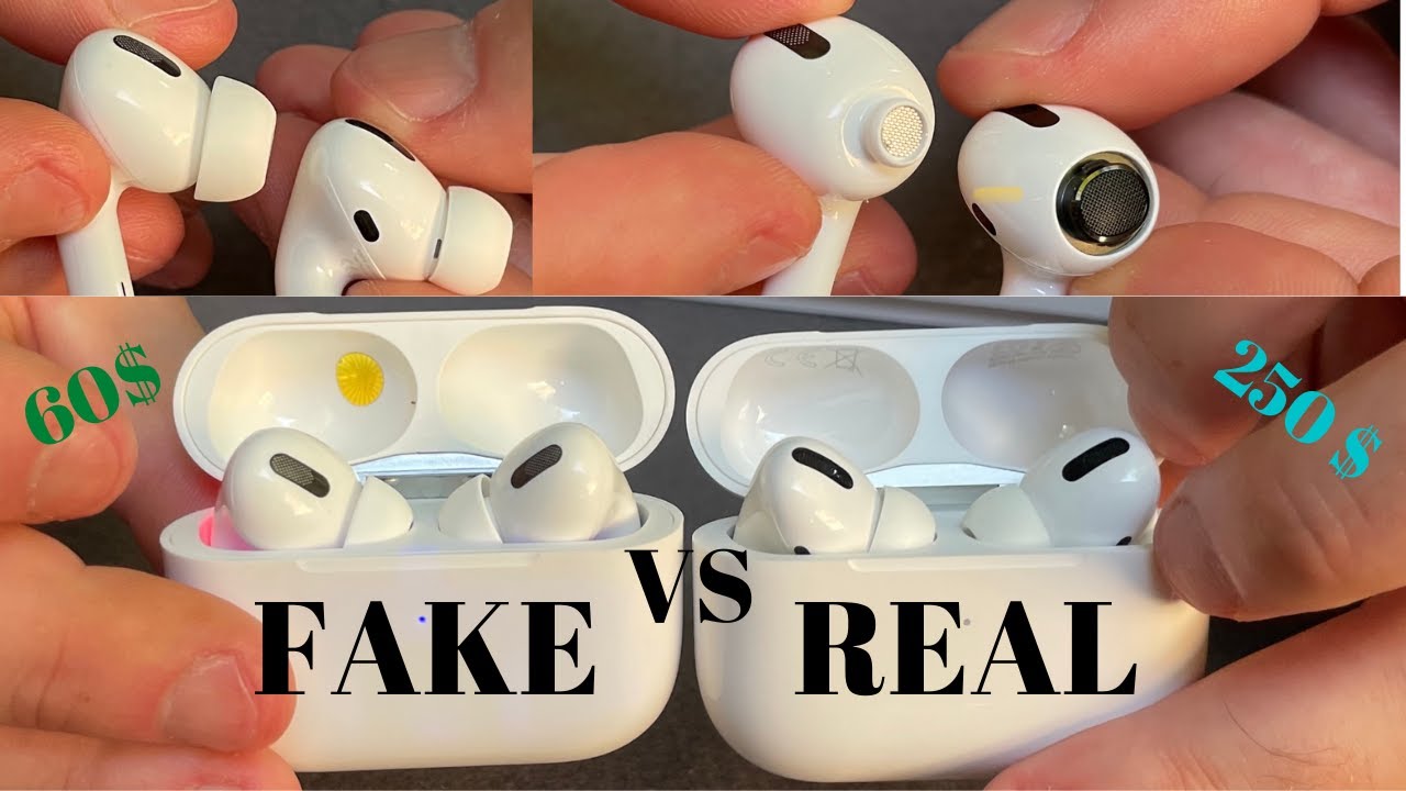 Måned Såvel øre Fake vs Real Apple AirPods Pro - YouTube