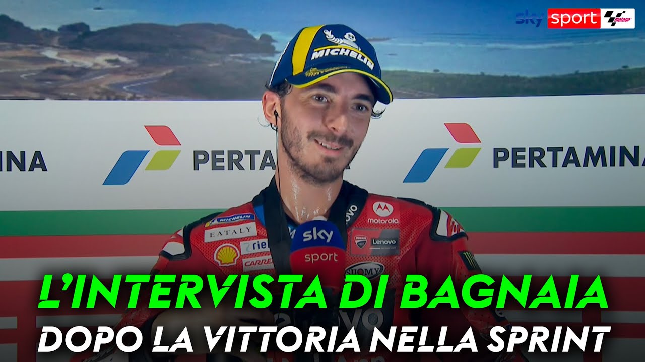 L'intervista di Pecco Bagnaia dopo il primo posto nella Sprint di ...