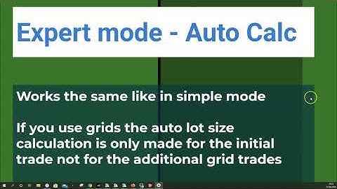 Auto Lot Size Calculation in Expert Mode and with Grid Trading