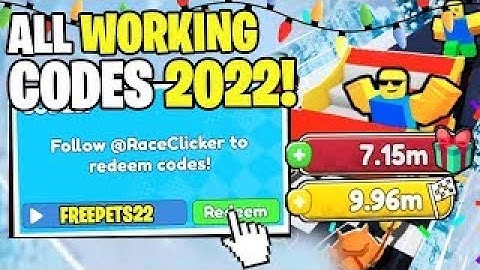 *NEW* ALL WORKING CODES FOR RACE CLICKER IN DECEMBER 2022! ROBLOX RACE CLICKER CODES