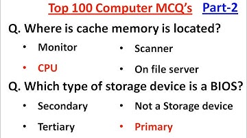Top 100 MCQ Questions of Computer Fundamental | Computer MCQ