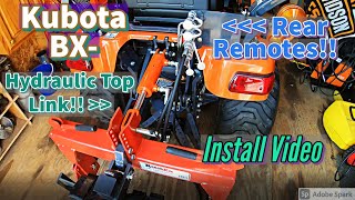 Kubota BX Rear Remote Kit + Hydraulic TopLink (FULL INSTALL)